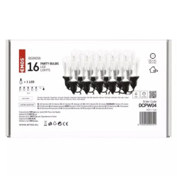 Łańcuch Party 16x 1 LED przeźroczyste 3,6m zimna biel IP44 DCPW04