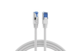 Patchcord SFTP 0,5m Cat6a Superflex biały na kablu Cat7