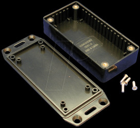 1591AFLBK Multi ABS housing,100 x 50 x 25 mm, black, flanged