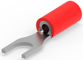 Insulated forked cable lug, 0.3-1.42 mm², AWG 22 to 18, 4.3 mm, M4, red, 171551-1