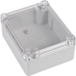 ABS enclosure, (L x W x H) 89.4 x 74.5 x 41 mm, transparent/light gray, IP65, 4U63090804437