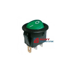 Przełącznik podświetlany 12V Z Zielony, okrągły SW01-DC