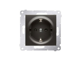 SIMON 54 Gniazdo z uziemieniem schuko antracyt z przesłonami szybkozłącza DGSz1CZ.01/48 KONTAKT SIMON