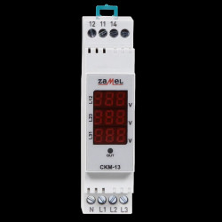 Cyfrowy czujnik kolejności i zaniku faz ze wskaźnikiem napięcia CKM-13