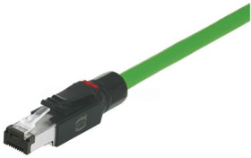 Patch cable, RJ45 plug, straight to open end, Cat 5, PVC, 15 m, green, 09457710074