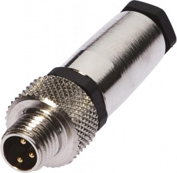 VK003078, Złącze kablowe Ø3.5-5mm, 4A, 60V, -40-85C, M8 Męskie 3pin, IP67, Mosiądz