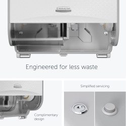 Dozownik na papier toaletowy, Biały, Plastik, Podwójny, 32.39mm x 18.42mm x 21.27mm