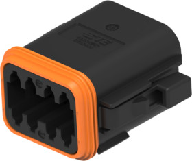 Socket, 8 pole, straight, 2 rows, black, DT06-08SB