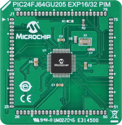 Moduł dołączany PIC24F Microchip PIC24FJ64GU205 Exp16/32 PIM Moduł PIC24FJ64GP205, PIC24FJ64GU205 EV95N98A
