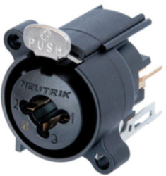 XLR jack combination, 3 pole, gold-plated, plastic, NCJ6FA-V