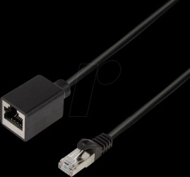 CQX053S Patch cable extension, Cat.6A, S/FTP, black, 2 m