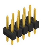 Pin header, 10 pole, pitch 2.54 mm, straight, black, 10055028