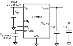 300-mA, dual-channel adjustable ultra-low-dropout voltage regulator with enable