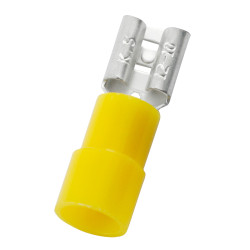 Konektor płaski Żeński 6.35 x 0.8mm 4 → 6 mm², 12 → 10 AWG długość 23.5mm Izolacja: Izolowane Cyna