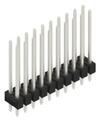 Pin header, 20 pole, pitch 2.54 mm, straight, black, 10055591