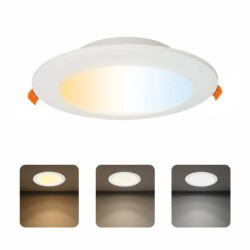 Oprawa podtynkowa downlight LED, 12W, 1050lm, IP20, CCT, okrągła, biała, ALEXIS HOROZ