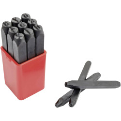 Br&#xFC;der Mannesmann M245-10 Number Stamp Set 9-Piece 10mm Steel/Wood