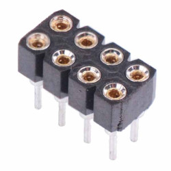 8 Pin Double Row Turned Pin Socket Connector 2.54mm