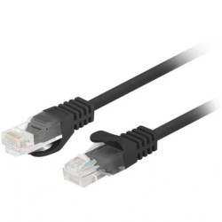 Patchcord UTP kat.5e kabel sieciowy LAN 2x RJ45 linka czarny 1,5m LANBERG