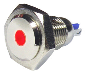 Lampka kontrolna do montażu panelowego 24V, czerwona 12mm LED Wyprowadzenia RS PRO