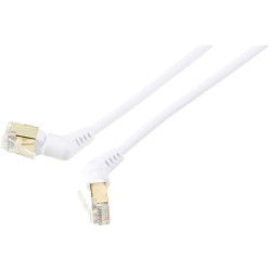 Renkforce RF-6071570 Network Cable CAT 8 S/FTP White 0.50 m 360-degree pivoted