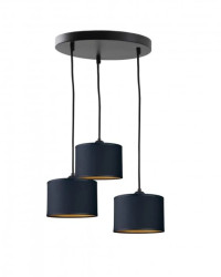 Lampa wisząca nowoczesna abażur 3x E27 FLOW BLACK