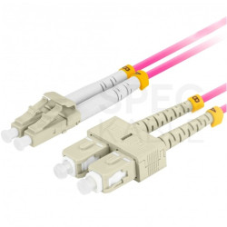 Patchcord światłowodowy MM LC/UPC-SC/UPC duplex 3mm OM4 magenta 3m LANBERG