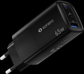 X-PS130 USB-Ladegerät, 65 W, GaN, PD, 2x USB-C, 1x USB-A, schwarz