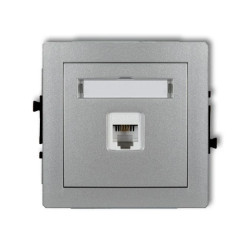 DECO Gniazda telefoniczne pojedyncze 1xRJ11, 4-stykowy, beznarzędziowe srebrny metalik 7DGT-1