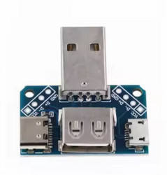 PRZEJŚCIÓWKA CZWÓRNIK: WTYK USB-A + GNIAZDO USB-A + GNIAZDO USB-C + GNIAZDO USB MICRO (ZLUSB-USBX4)