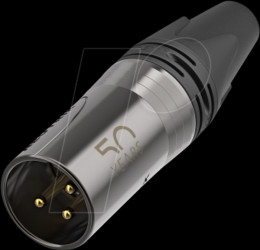 NC3MXX-50 3 pole male cable connector, 50th Anniversary Special Edition