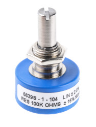 Potencjometr 100kΩ typ Obrotowy Bourns średnica wału 6,35 mm 1W długość wału 22.2mm średnica 22.23mm Montaż panelowy