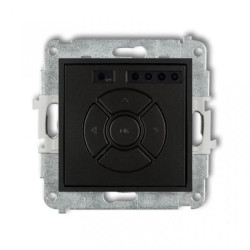 MINI Elektroniczny sterownik roletowy (przycisk centralny/dodatkowy) czarny mat 12MSR-6