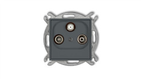 Mini Gniazdo Antenowe Rtv-Sat Końcowe Multimedialne (Internet) Grafitowy Mat...