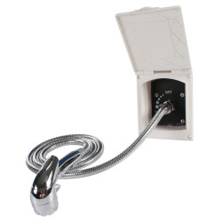 Gniazdo wody z prysznicem małe zewnętrzne kamper przyczepa łódź białe