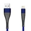 Przyłącze USB 2.0 A wtyk - iPhone Lightning wzmocnione plecione SPIDER 1,5m niebieskie