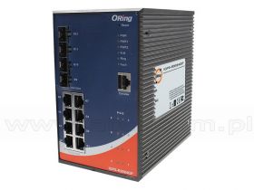 IGPS-R9084GP, Switch przemysłowy zarządzalny, DIN, L3, 8x 10/1000 RJ-45 PoE + 4 sloty SFP / RJ-45, O/Open-Ring <30ms