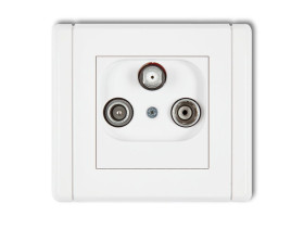 FLEXI Gniazdo antenowe RTV-SAT końcowe multimedialne (Internet) biały FGM KARLIK