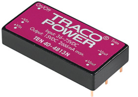 DC converter, 36-75 VDC, 29 W, 3 outputs, 3.3/±12 VDC, 88 % efficiency, TEN 40-4833
