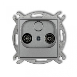 MINI Gniazdo antenowe RTV przelotowe 9dB srebrny metalik 7MG9P