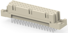 Female connector, type C, 48 pole, a-b-c, pitch 2.54 mm, press-in connection, straight, gold-plated, 234647-E