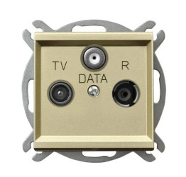 SONATA Gniazdo antenowe RTV DATA szampański złoty GPA-RD/m/39