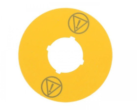 Tabliczka opisowa żółta okrągła fi60mm /KONTROLOWANY STOP/ M22-XBK-ESS 180472