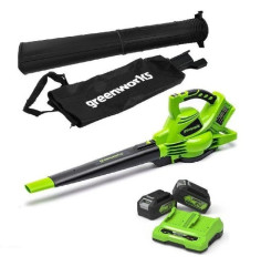 Dmuchawa/odkurzacz akumulatorowy 2x24V, z podwójną ładowarką i dwoma akumulatorami 4Ah GD24X2BVK4 2405307UD