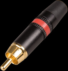 NYS373-2 RCA plug, black, red colour ID ring