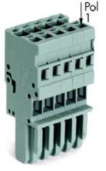 Gniazdo X-COM 1-przewodowe 13-biegunowe szare 769-113 /10szt./