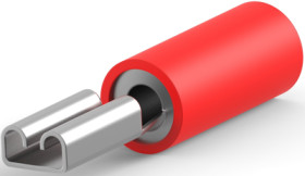 Insulated flat plug sleeve, 2.79 x 0.79 mm, 0.3 to 1.5 mm², AWG 22 to 16, phosphor bronze, tin-plated, red, 165566-2