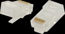 CCGB89300TP Network Connector, RJ45 (8P8C) Male - 10 pieces, Transparent