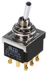 Przełącznik migowy przechylny Wł.-wł. 3PDT TE Connectivity Montaż panelowy długość przełącznika 10.5mm