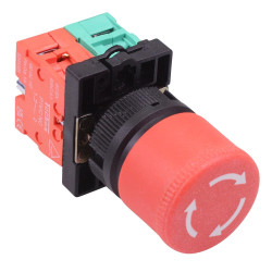 Techna PtecMushT30 30mm Emergency Stop Button Switch Plastic 10A 1NO-1NC